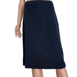 Missook knee length skirt pint knit black stretch SZ SM
